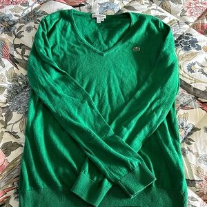Lacoste women’s cotton v-neck sweater